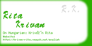 rita krivan business card